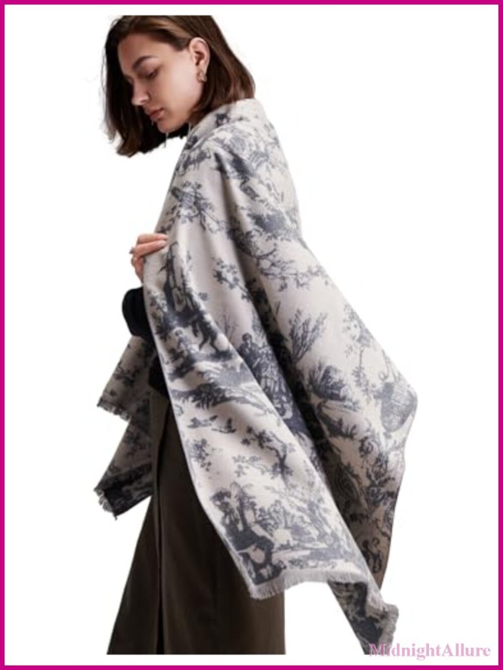 100% Mulberry Silk Jacquard Wrap Shawl Pashmina for Women